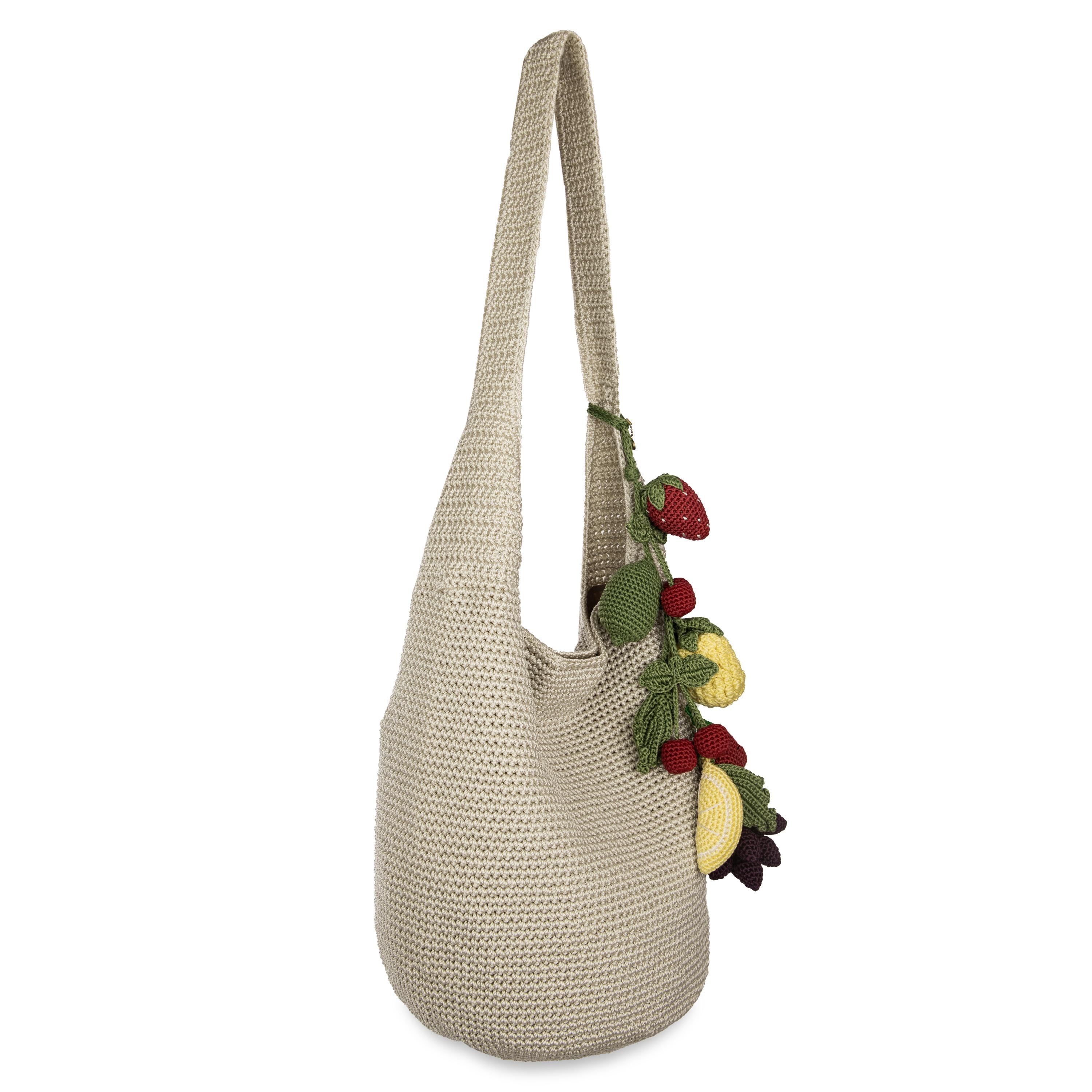 Handmade 120 Hobo Crochet Bag - Eco-Friendly Natural Fruit Design for Women | Perfect for Beach, Shopping & Casual Outings
