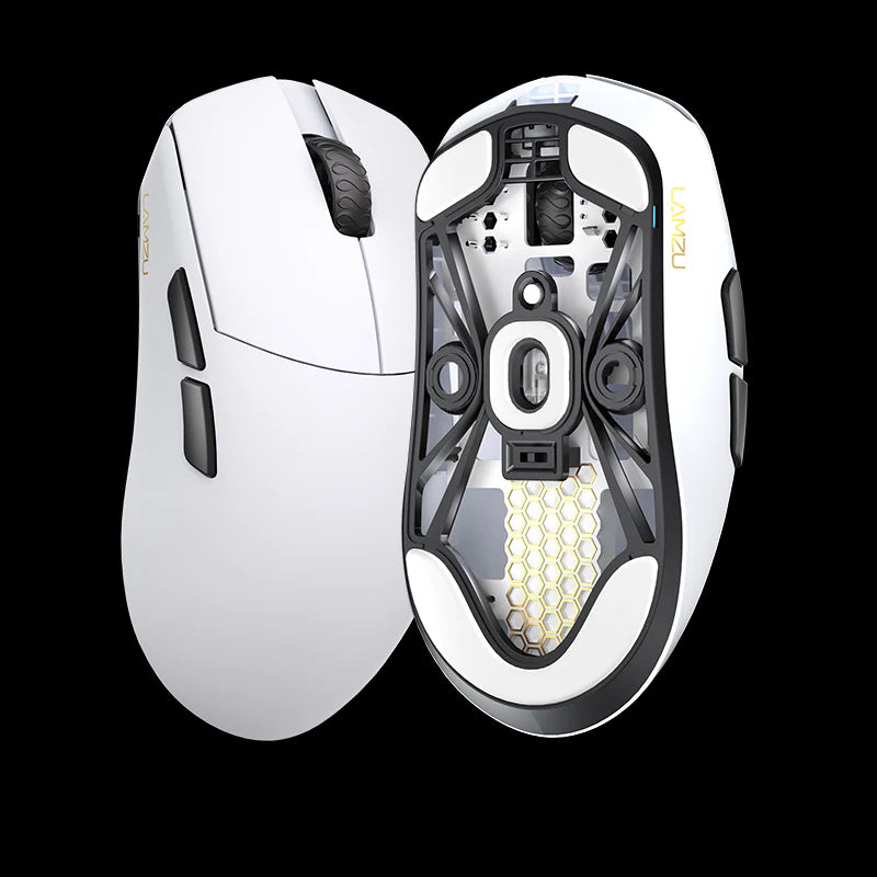 Lamzu Maya Wireless Gaming Mouse - Polar White (4K Compatible) - Lightweight Ergonomic Design for FPS, MOBA & Esports Gaming