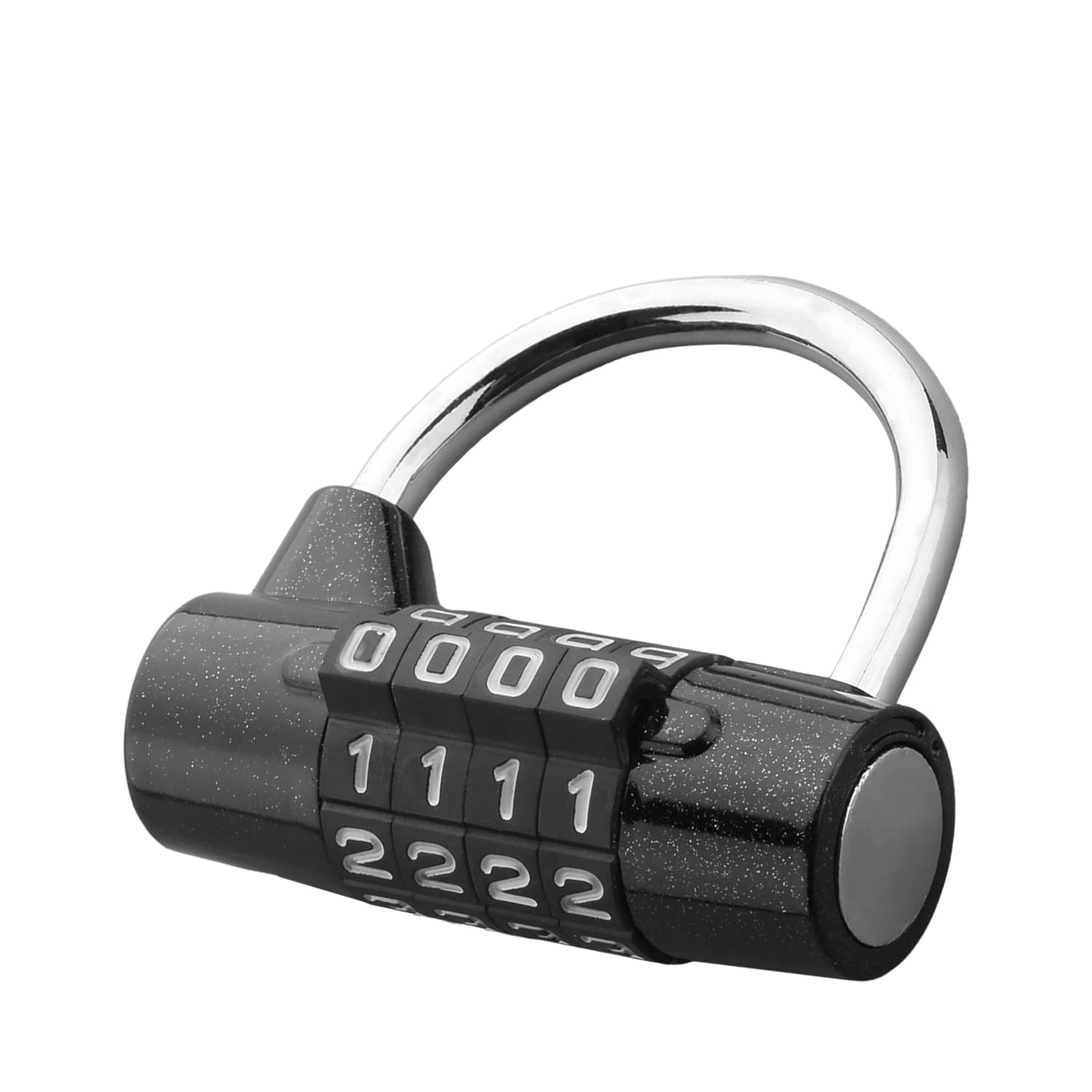 4 Digit Combination Lock - 5mm Shackle Resettable Padlock, Waterproof & Durable Security Lock for Gym, School, Cabinets, Toolboxes, Luggage & Suitcases - Perfect for Travel, Lockers & Storage Protection (Black)