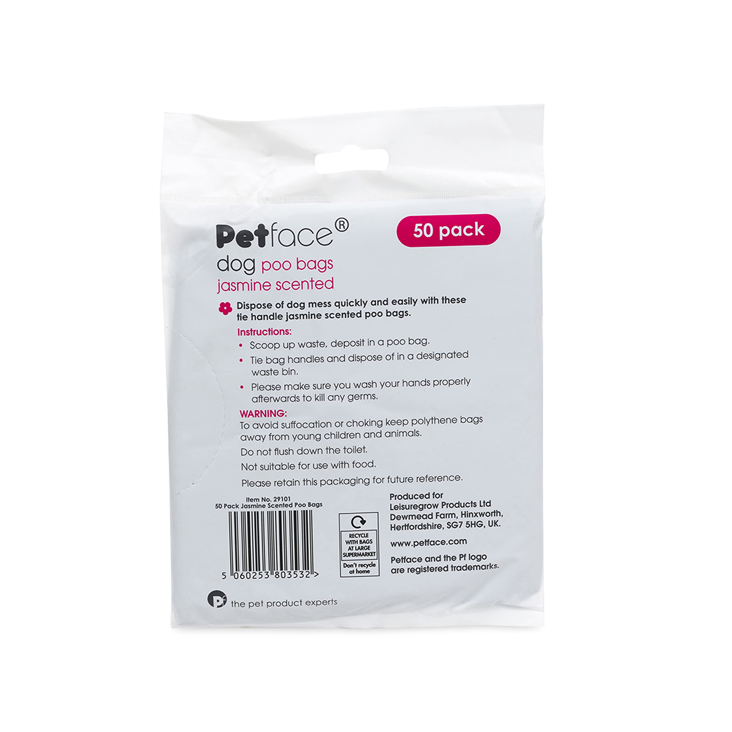 Premium Jasmine Scented Dog Waste Bags - 50 Count Biodegradable Poop Bags for Dogs - Eco-Friendly Pet Cleanup for Walks, Parks & Travel