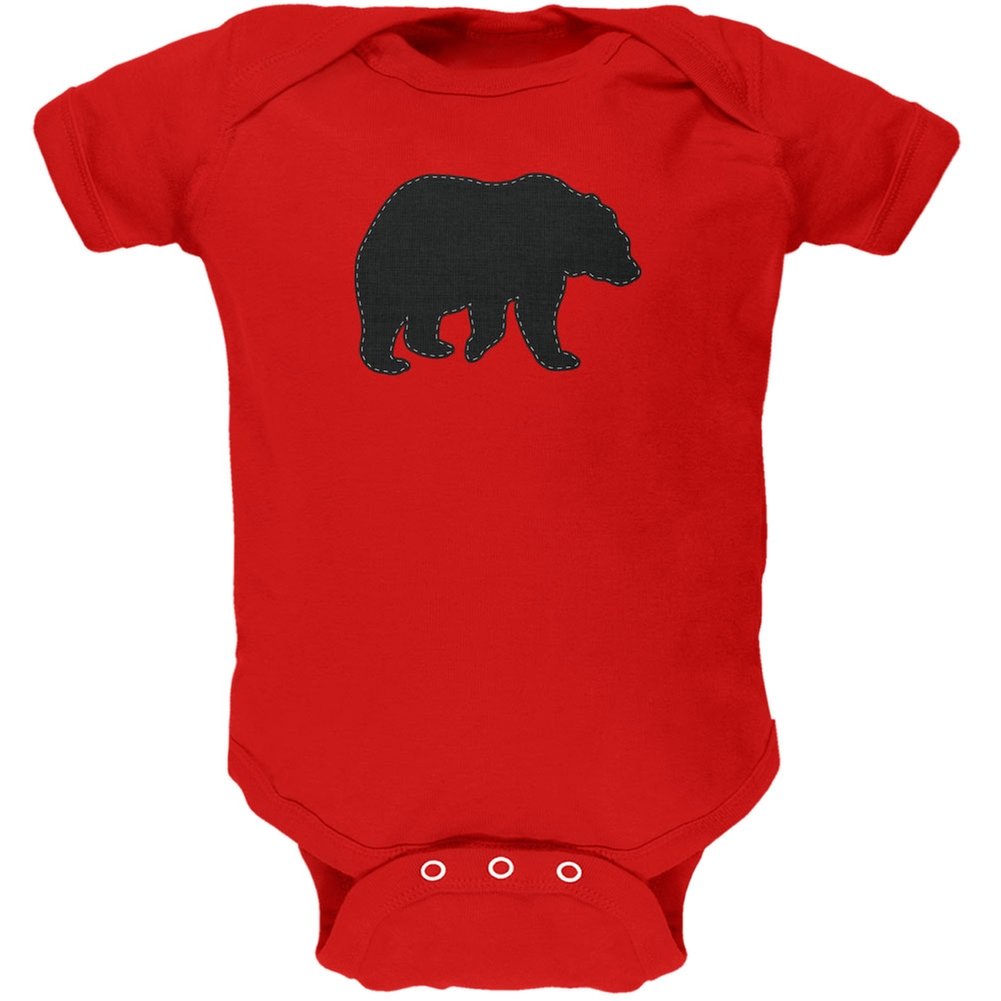 Soft Red Faux Stitched Bear Baby Onesie - Cozy & Cute Outfit for Newborns, Infants & Toddlers - Perfect for Playtime, Photo Shoots & Everyday Wear