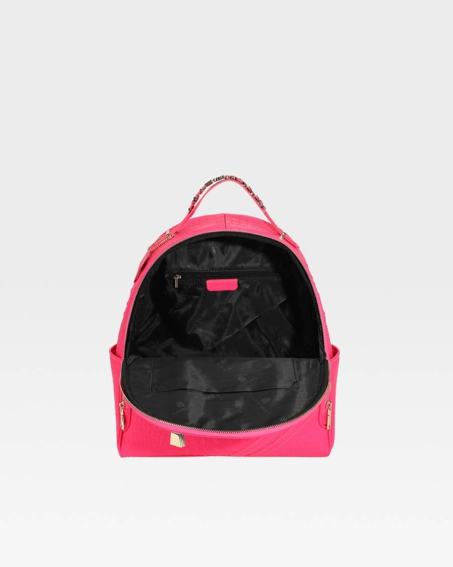 Apollo 2 BFF Backpack - Waterproof School Backpack for Girls, Neon Pink College Bookbag with USB Charging Port - Perfect for School, Travel & Daily Use