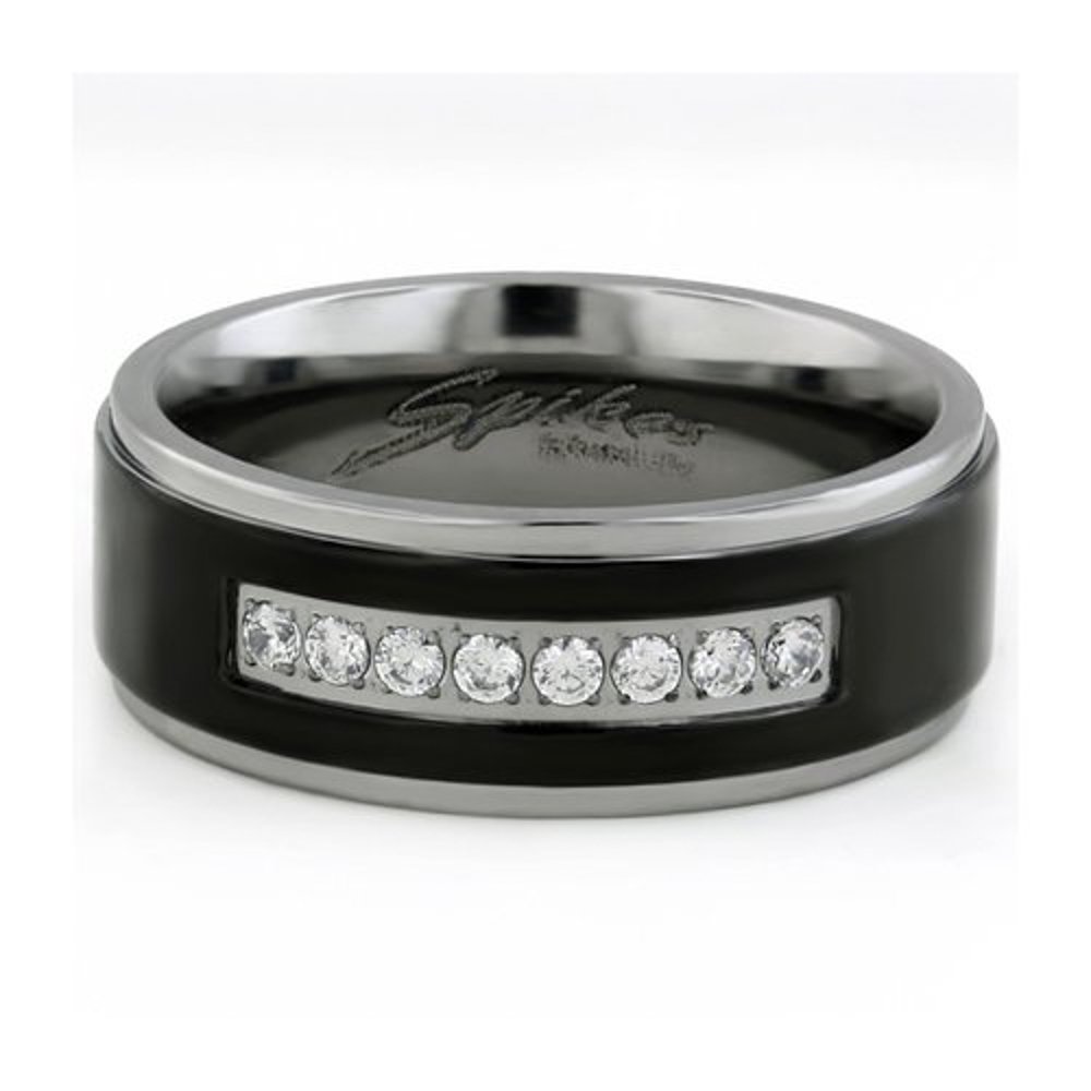 Black Stainless Steel Wedding Rings Set for Couples - Her & His Matching Bands for Engagement & Ceremony