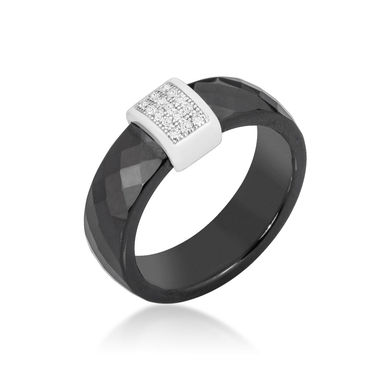 Elegant Black Ceramic Cocktail Ring for Women - Stylish Statement Jewelry for Parties, Weddings & Evening Events