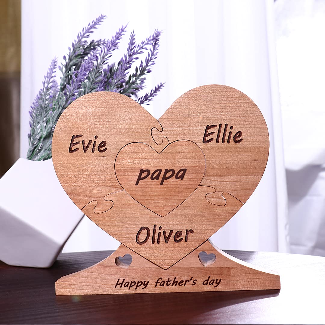Custom Wooden Name Puzzle for Mother's Day - Personalized 1-8 Family Member Puzzle Pieces - Unique Gift for Mom & Grandma - Perfect for Family Reunions, Nursery Decor & Special Occasions