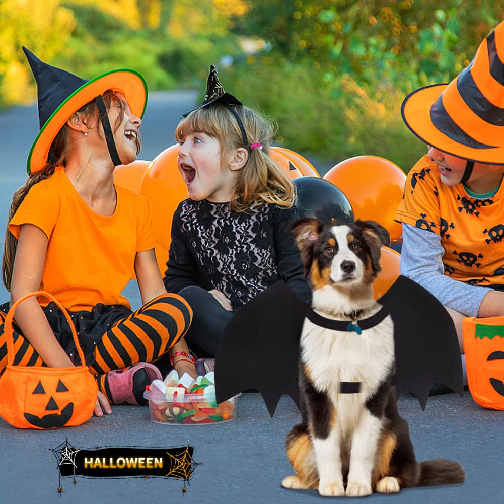 Adjustable Halloween Bat Wings Costume for Medium & Large Dogs - Black Pet Bat Wings with Bell for Cosplay, Party Decoration & Dress-Up | Perfect for Halloween, Pet Parties & Photo Shoots