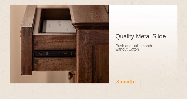 Premium Black Walnut Solid Wood Nightstand - Handcrafted Bedside Table with Drawer for Bedroom, Living Room & Guest Room - Modern & Rustic Home Decor Furniture