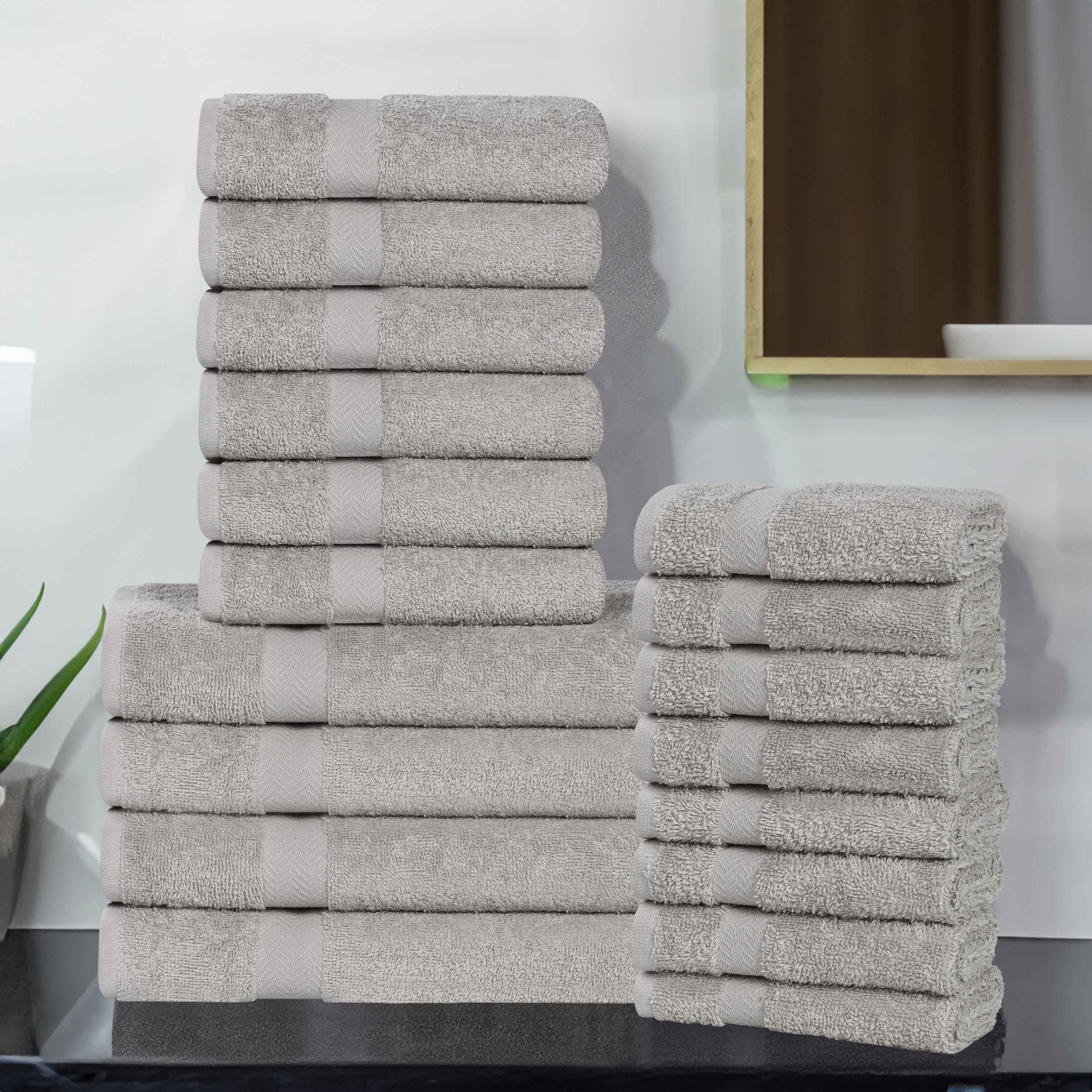 Franklin Eco-Friendly 18-Piece Cotton Towel Set | Soft & Absorbent Bath & Beach Towels for Home, Gym & Travel