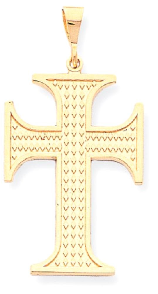10K Solid Yellow Gold Holy Cross Pendant Necklace for Women & Men - Religious Jesus Christ Charm Jewelry Gift for Baptism, First Communion & Confirmation