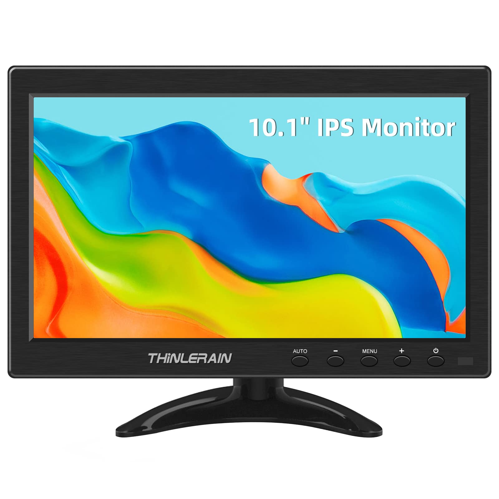 10.1 Inch Thinlerain Mini PC Monitor - 1366x768 LED IPS Screen with HDMI & VGA Ports, Built-in Speakers for Laptop, Computer - Perfect for Home Office, Gaming & Digital Signage
