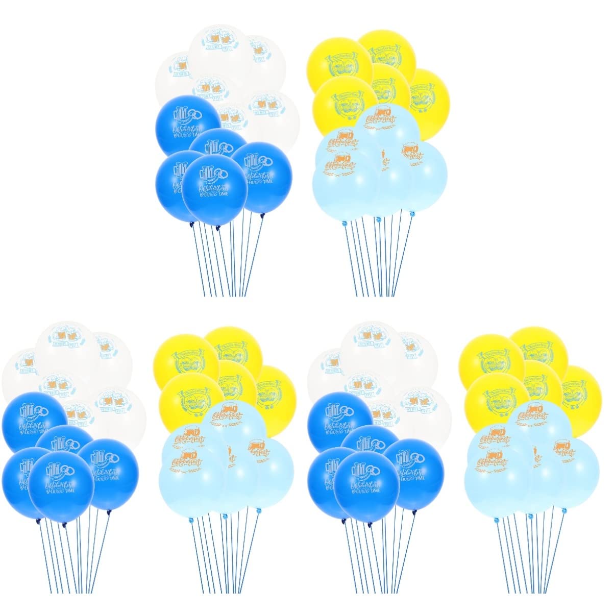 ABOOFAN 120-Piece Bavarian Beer Festival Themed Latex Balloons - Perfect for Oktoberfest, German-Themed Parties, and Birthday Celebrations