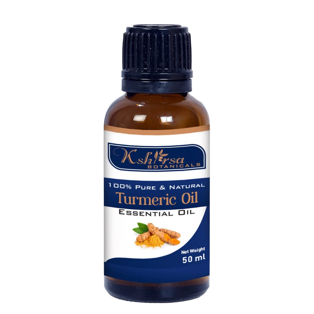 100% Pure & Natural Turmeric Essential Oil for Skin & Hair Care - 50ml | Curcuma Longa Extract | Moisturizing, Anti-Aging & Scalp Treatment | Perfect for Aromatherapy, Massage & DIY Beauty Products