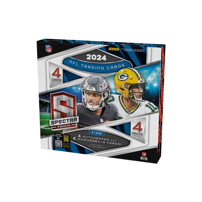 2024 Panini Spectra Football Hobby Box - 12 Packs with Autographs & Memorabilia Cards - NFL Trading Cards for Collectors & Fans - Perfect for Gifts, Investments & Fantasy Football