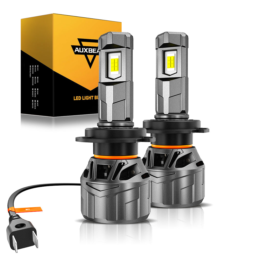 H7 LED Headlight Bulbs 100W 22000LM Super Bright, F18 Series 1:1 Mini Size 6500K Cool White - Pack of 2 | Perfect for Night Driving & Off-Road Vehicles