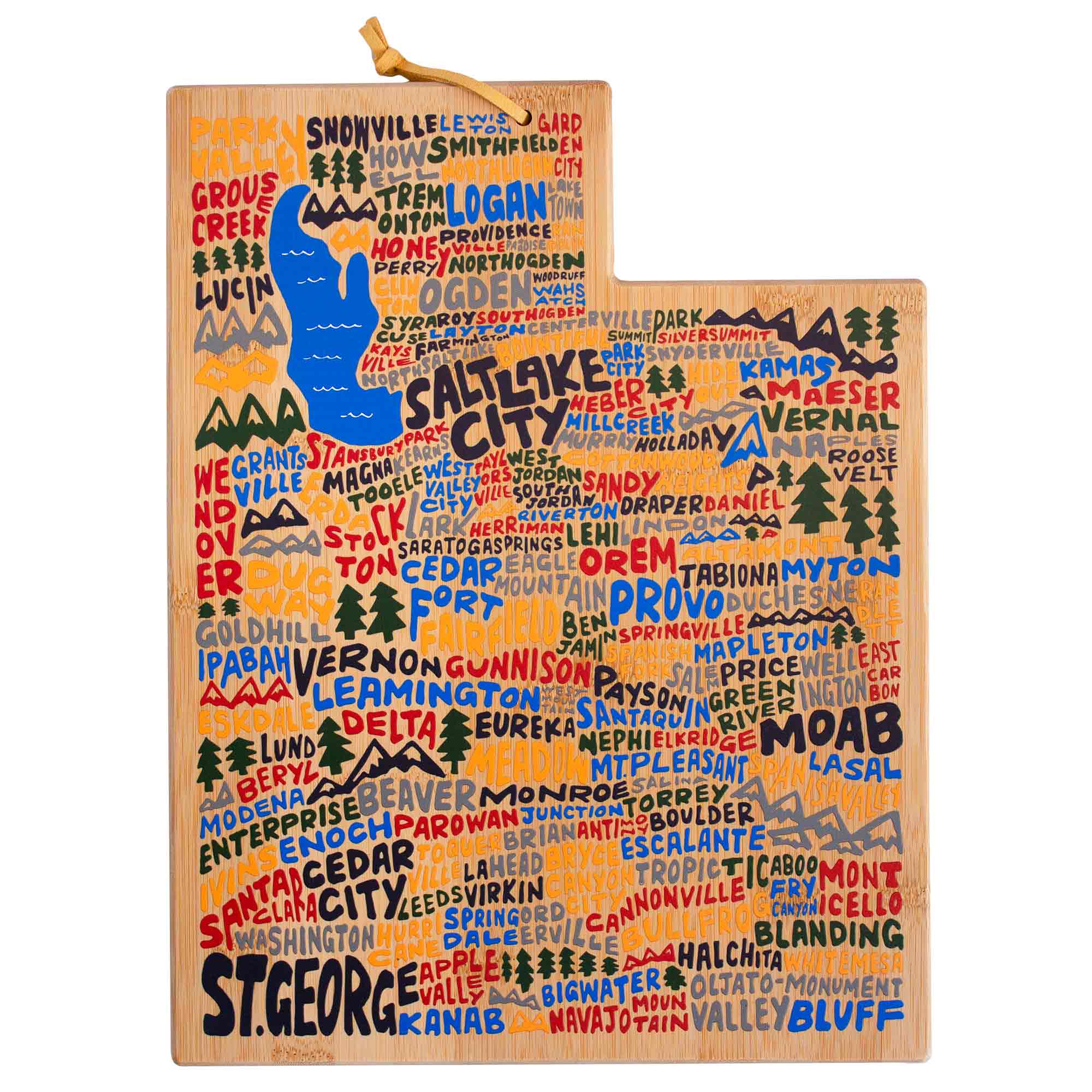 Handcrafted Utah-Themed Wooden Cutting Board with Artistic Design by Wander on Words™ – Perfect for Kitchen Decor, Gift Giving, and Home Entertaining
