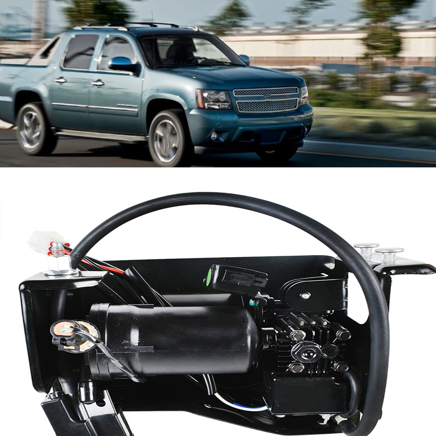 Munirater Air Ride Suspension Compressor Pump Replacement for 2001-2013 Chevy Avalanche, Suburban, Tahoe & GMC Yukon XL | Compatible with OEM Part Numbers 15254590, 19299545, 20930288 | Heavy-Duty Air Suspension System Upgrade for Smoother Rides & Improved Load Handling