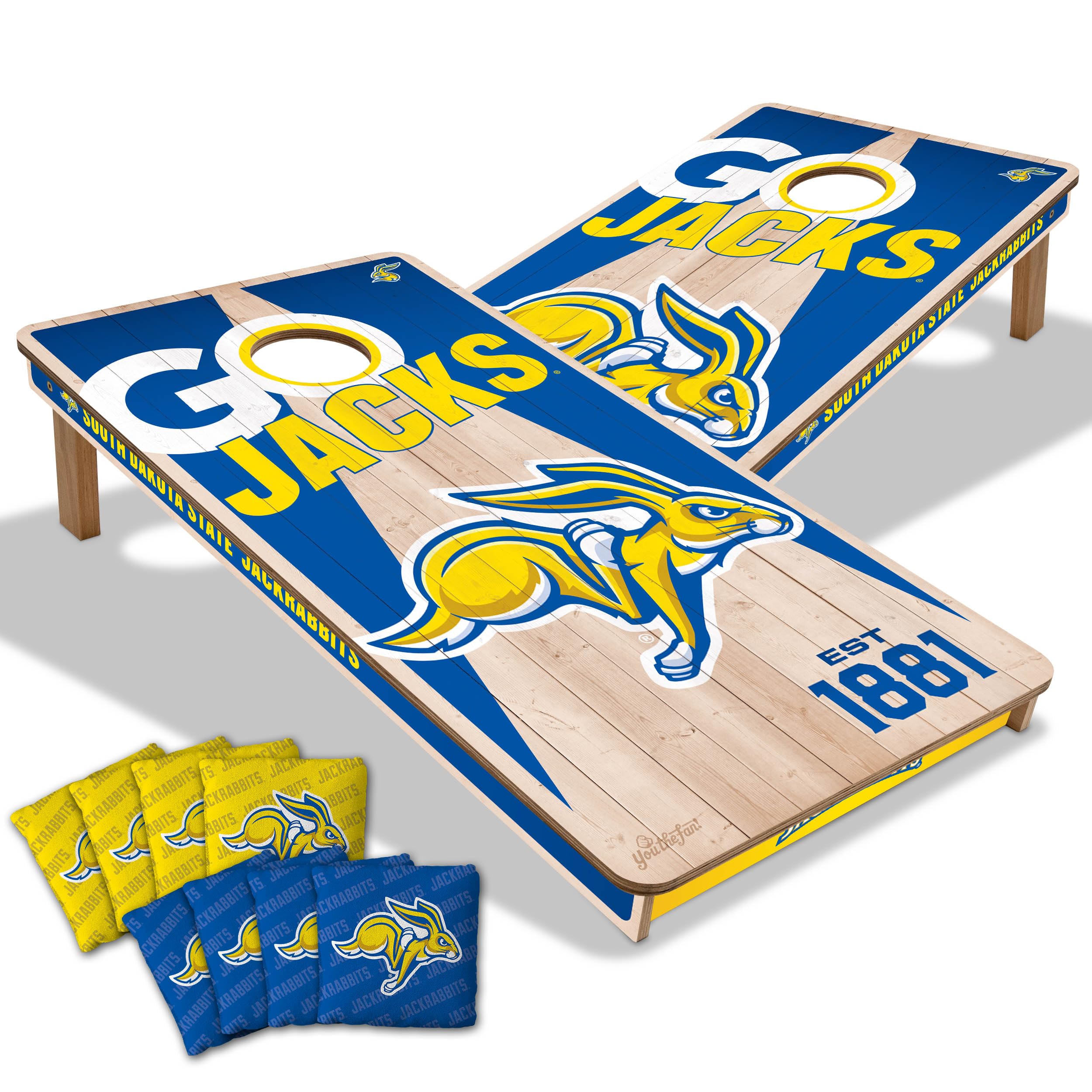 YouTheFan NCAA 2’ x 4’ Professional Wood Cornhole Game Set with Logo Bags - Perfect for Tailgating, Backyard Parties, and College Sports Events