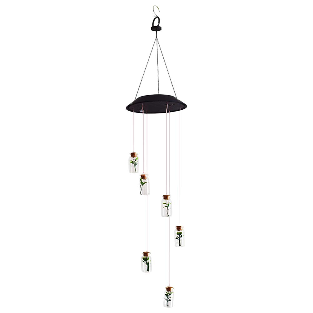 Solar Powered Wind Chime Lights - Outdoor Hanging Solar Lamp with Wind Chimes for Garden, Patio, Yard Decor - Weatherproof Landscape Lighting for Nighttime Ambience