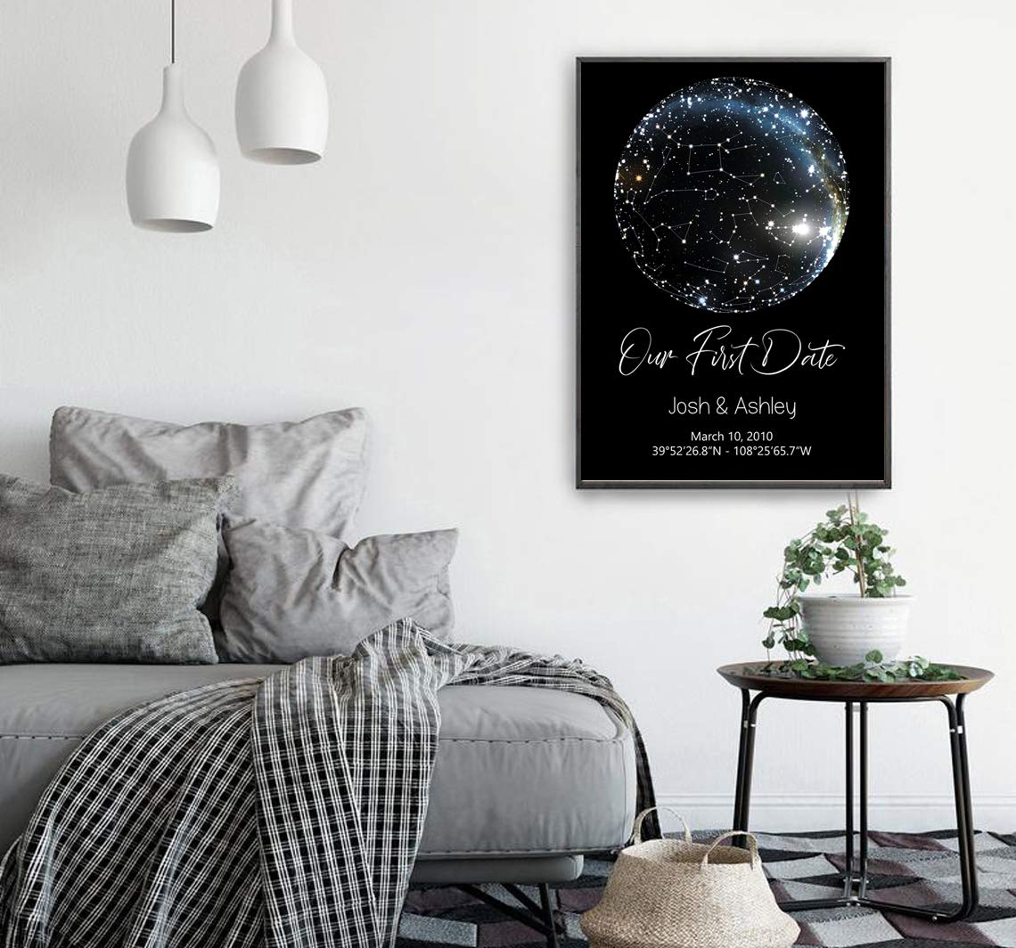 Custom Star Map - Personalized Constellation Print - Unique Gift for Engagement, Wedding & Anniversary - 16x20