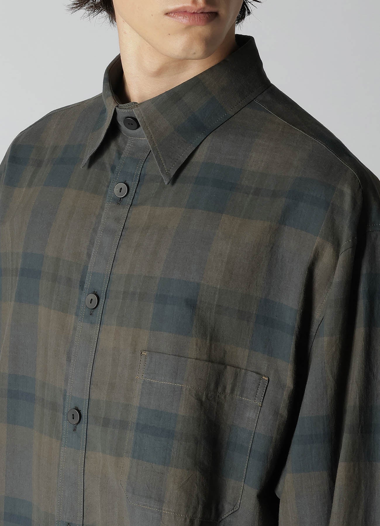 Stylish Cotton Linen Plaid Shirt with Layered Collar | Comfortable Casual Button Down Shirt for Men | Perfect for Office, Date Night & Outdoor Activities