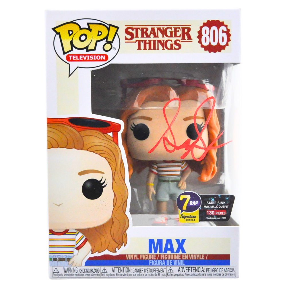 Sadie Sink Autographed Stranger Things Pop Vinyl Figure - Max Signature Series Limited Edition 806/130 - Perfect for Collectors, Fans & Display in Home or Office