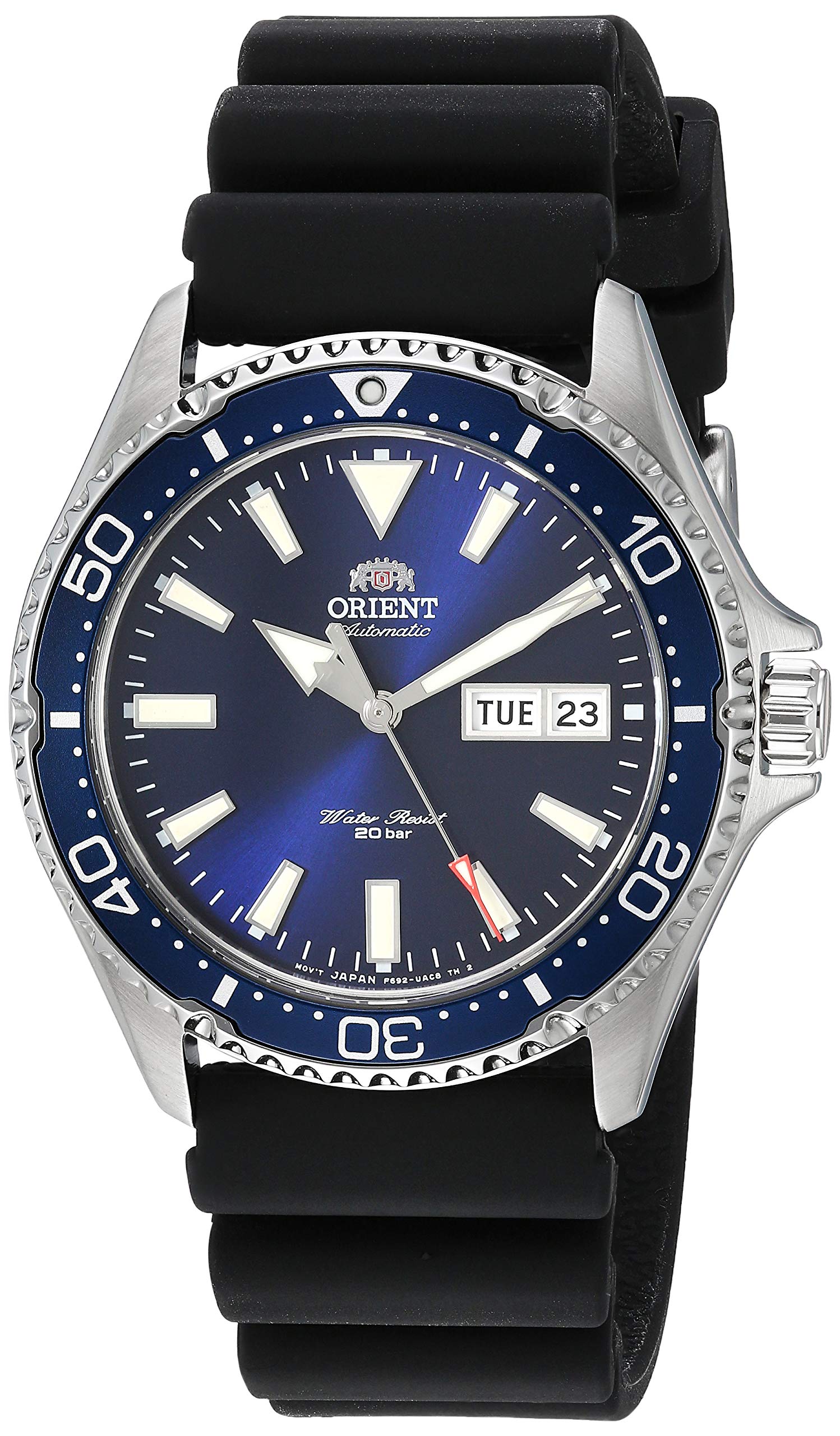 Orient Men's Kamasu Stainless Steel Japanese Automatic Diving Watch - 200M Water Resistant, Luminous Hands, for Scuba Diving & Water Sports