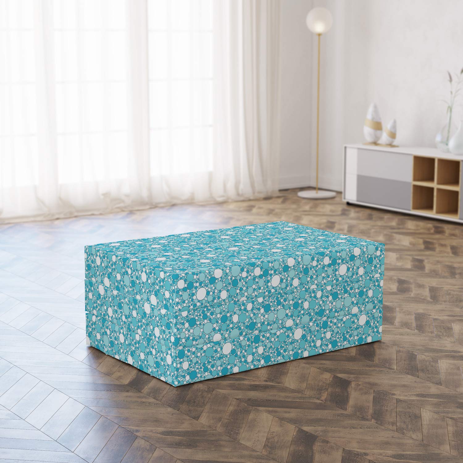 Ambesonne Abstract Foldable Mattress - Modern Bubbles Pattern Twin Size 74.8