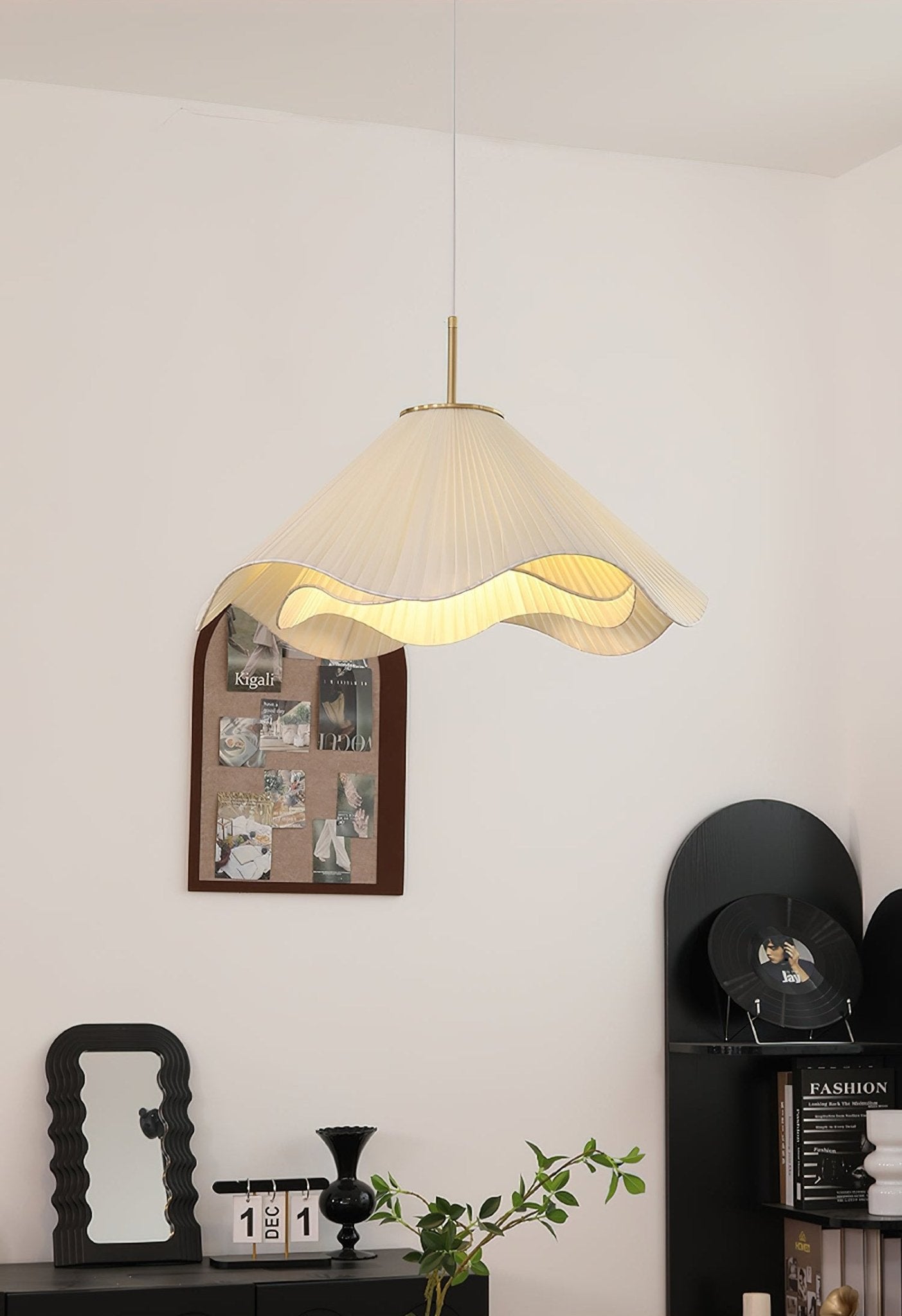 Elara Pendant Light - Modern Hanging Ceiling Lamp for Kitchen Island, Dining Room & Bedroom - Elegant Glass Shade with Gold Finish - Perfect for Home Decor & Interior Lighting