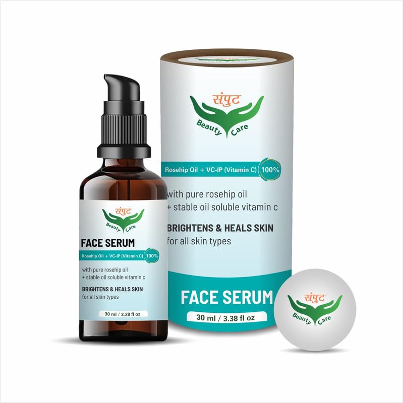 Organic Rosehip Oil with 3% Vitamin C Face Serum - Brightens, Heals & Hydrates Skin for All Skin Types | 30ml | Anti-Aging, Dark Spot Treatment & Glowing Skin Care | Perfect for Night Routine & Daily Moisturizing