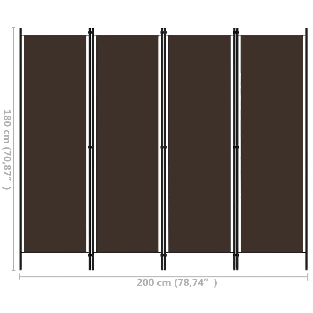CHARMMA 4-Panel Folding Room Divider Screen - 78.7
