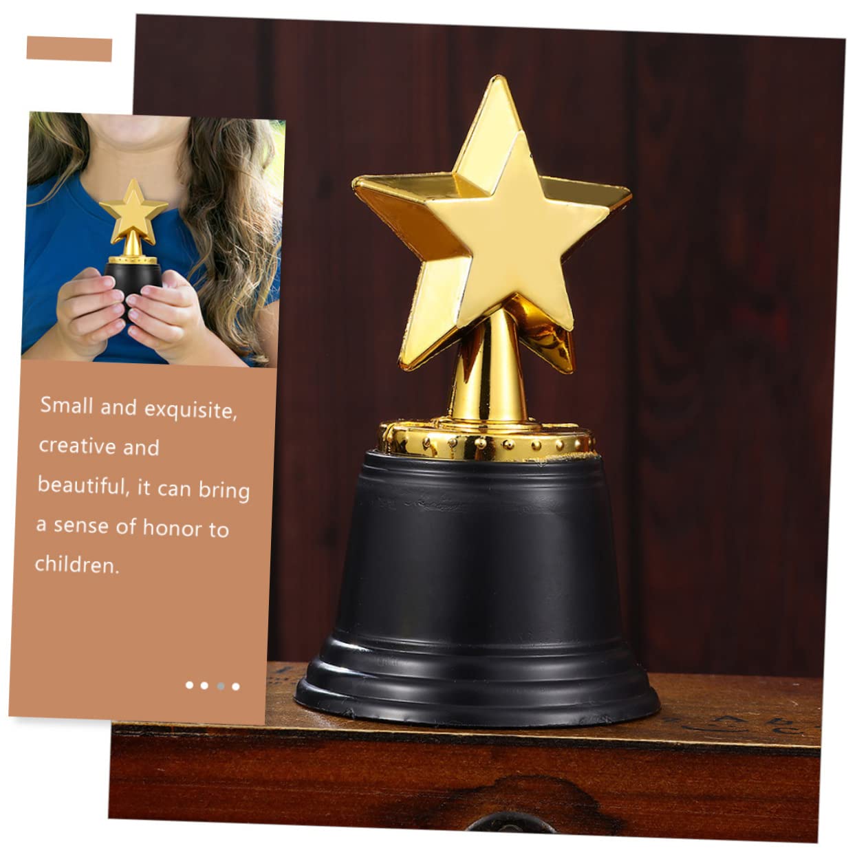 KICHOUSE 5-Piece Mini Trophy Set - Sports Awards, Kids Toys & Adult Collectibles - ABS Plastic Decor for Party Favors, Game Room, Office Desk & School Rewards