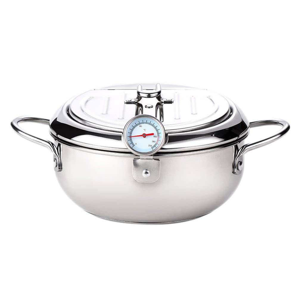 **Cabilock Mini Stainless Steel Home Fryer - Compact Household Frying Pan for Eggs, Vegetables & Snacks - Perfect for Small Kitchens, Dorms & Camping**