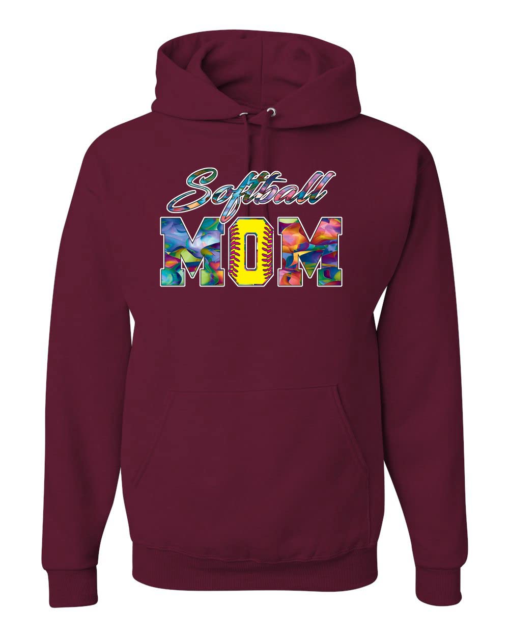 Wild Bobby Colorful Softball Mom Hoodie - Unisex Graphic Sweatshirt for Mother's Day Gifts, Team Sports & Casual Wear