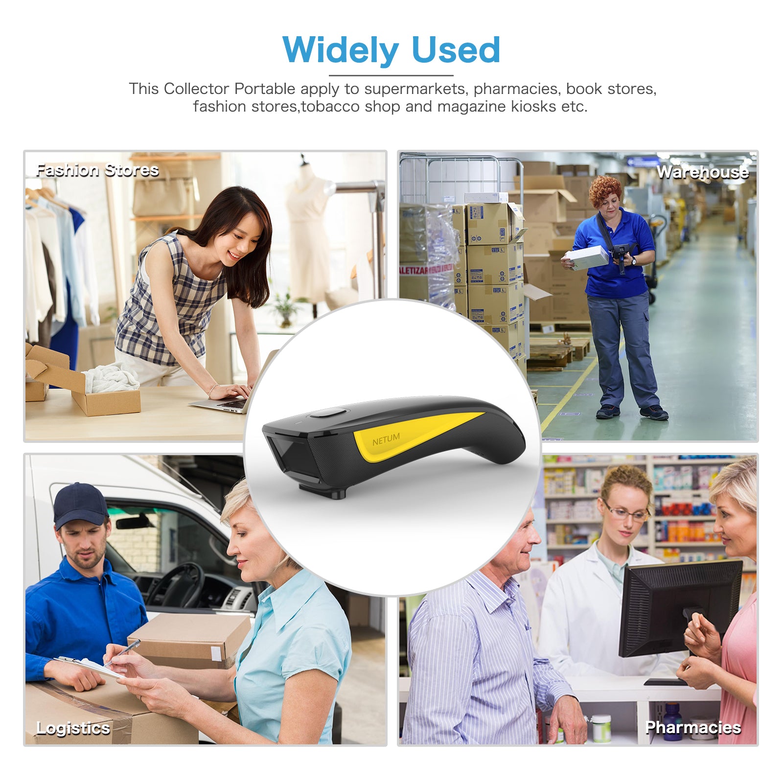 C750 2D Wireless Barcode Scanner - Fast & Accurate QR Code Reader for Retail, Warehouse & Inventory Management | USB & Bluetooth Connectivity