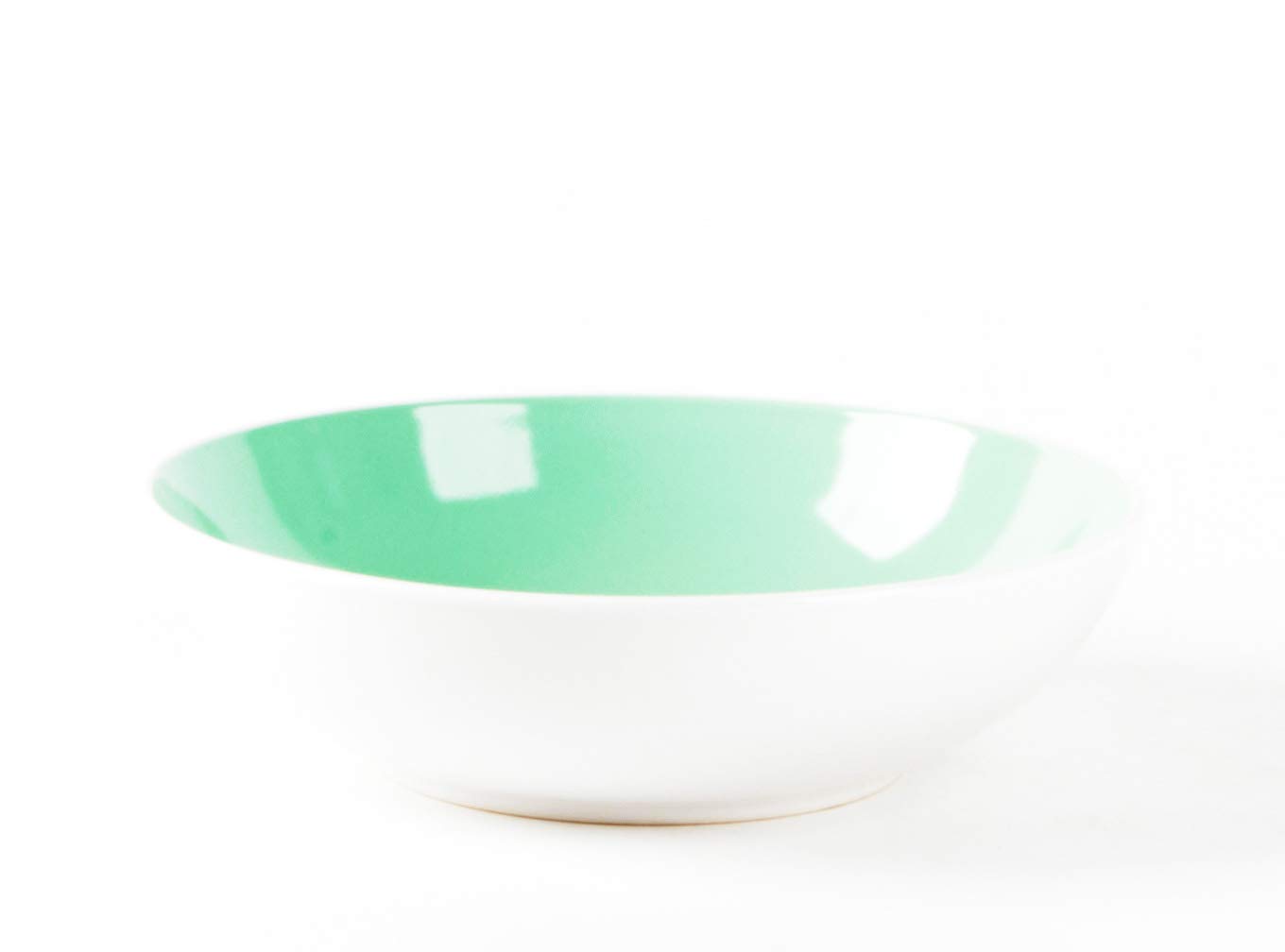 12-Piece Stoneware Coupe Dinnerware Set - White Exterior & Teal Interior | Elegant Tableware for Everyday Dining, Dinner Parties & Home Decor