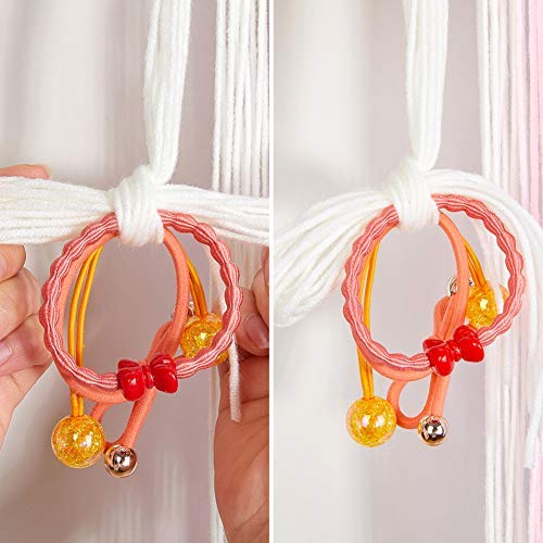 Beinou Unicorn Hair Clips Holder with Rainbow Tassels - Pink Yarn Hair Bow Organizer & Shy Unicorn Headband - Perfect for Girls' Room Decor and Unicorn Theme Party Supplies