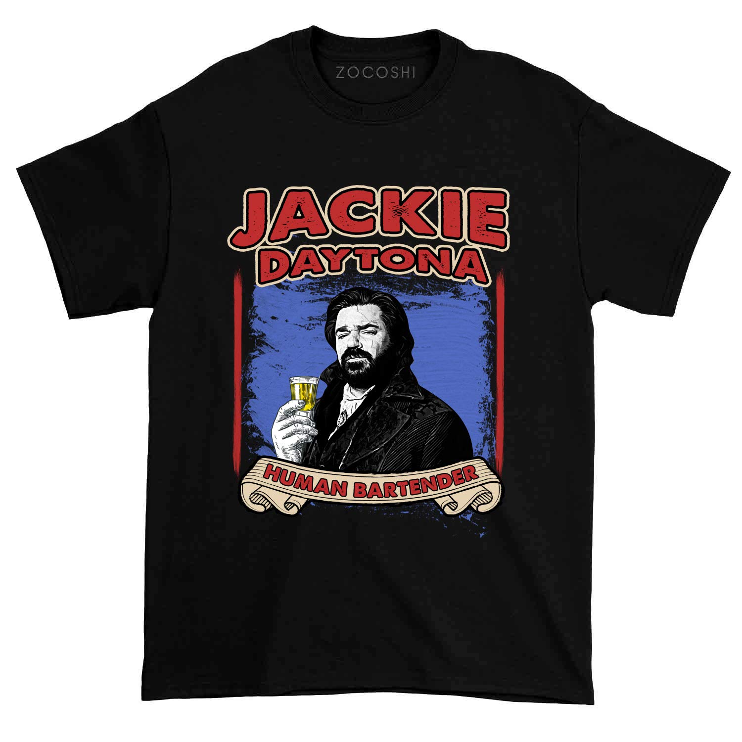 Vampire in Shadow Jackie Daytona Human Bartender T-Shirt | Funny TV Show Merchandise | Perfect for Halloween, Cosplay & Fan Gifts