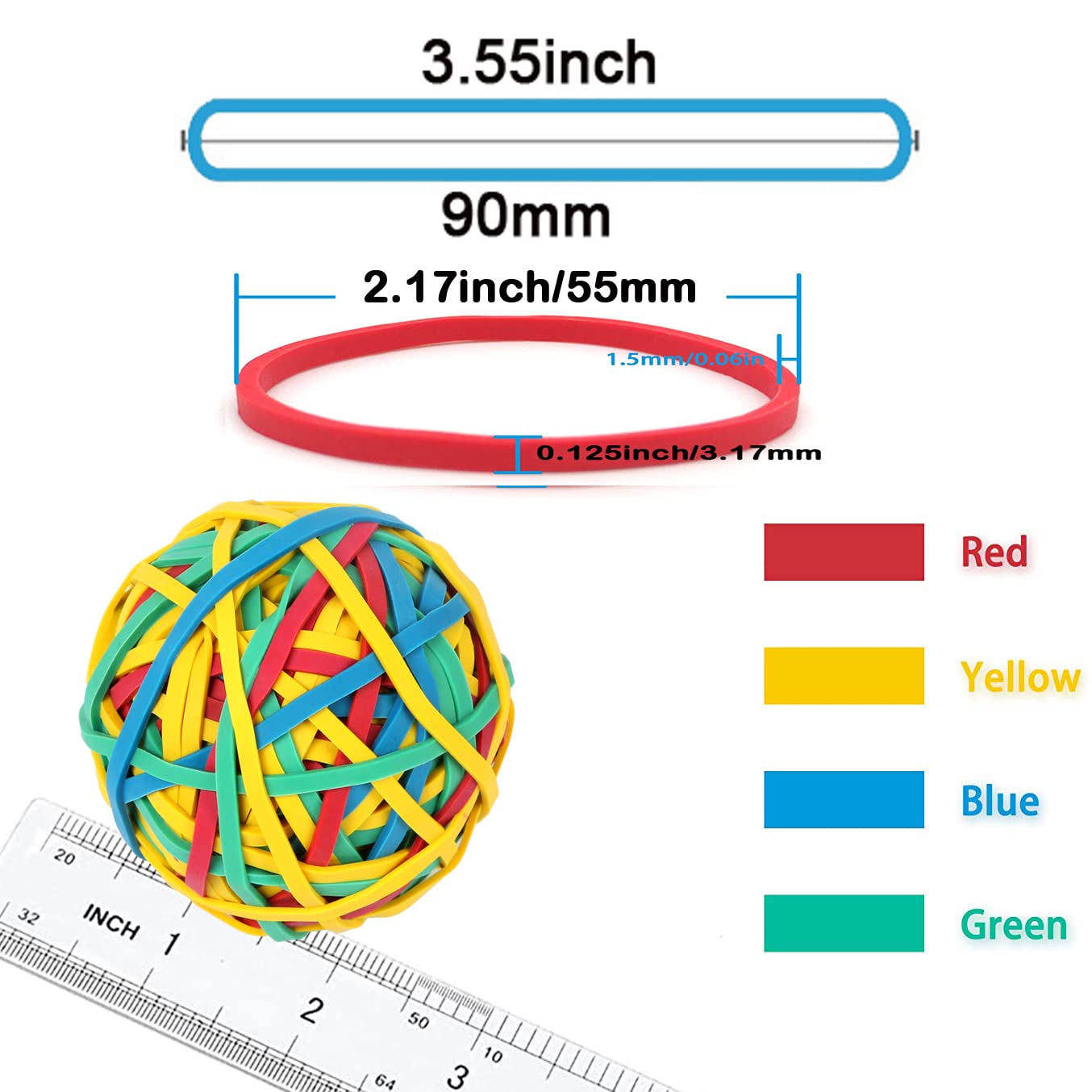AMUU 2-Pack Rubber Band Ball Set - 300pcs Multicolor #33 Elastic Bands for Office, School & Home | Strong Stretchable Loops for Organizing, Crafting & DIY Projects