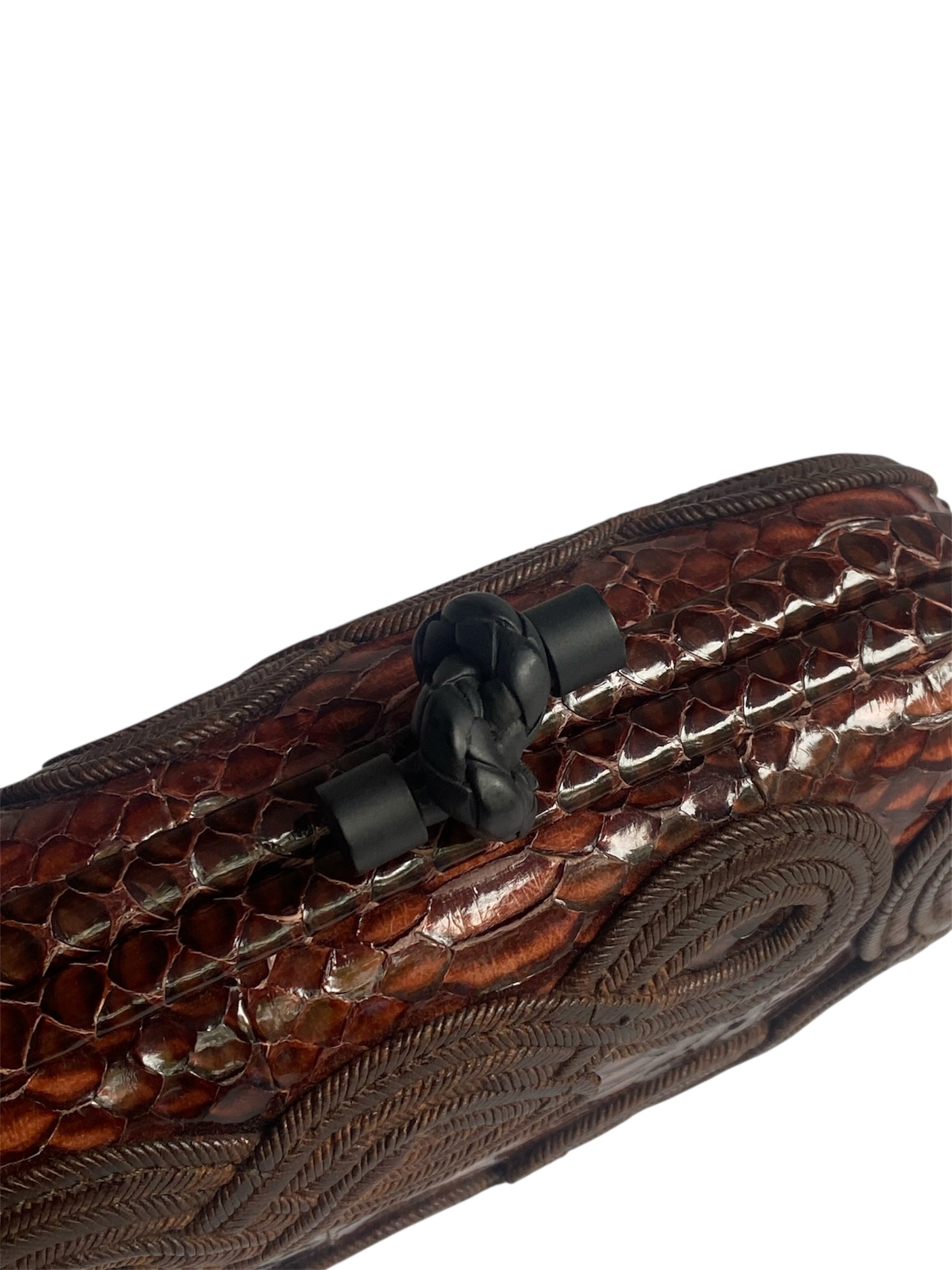Bottega Veneta Python Knot Clutch Bag - Luxury Designer Clutch Purse for Women - Perfect for Evening Parties, Weddings & Special Occasions
