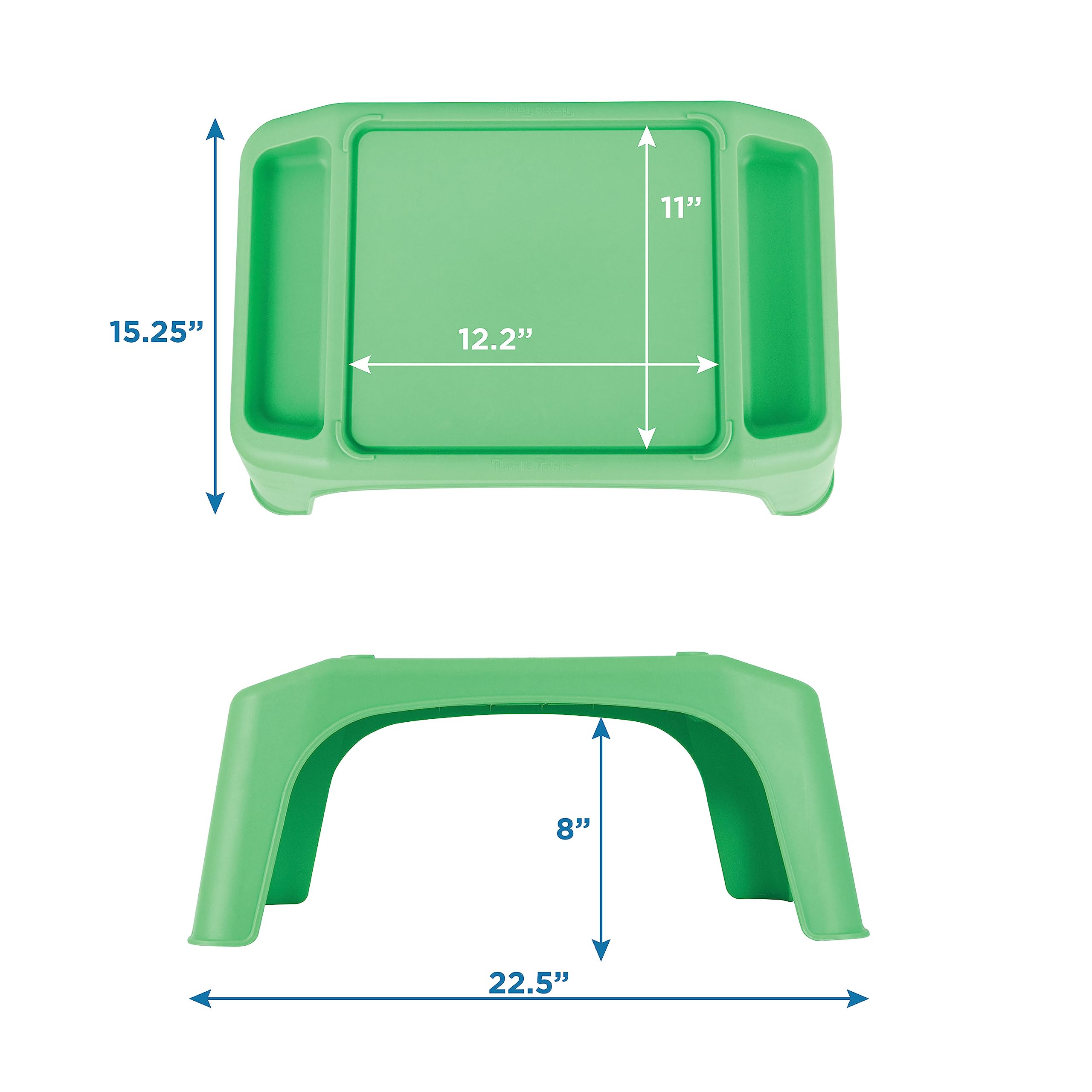 LAPGEAR Turtle Table - Kids Lap Desk with Storage for Snacks, Play & Learning - Portable Flexible Seating for Classroom, Homeschool & Sensory Activities - Green (Style 20101) - Perfect for Remote Learning & Indoor Playtime