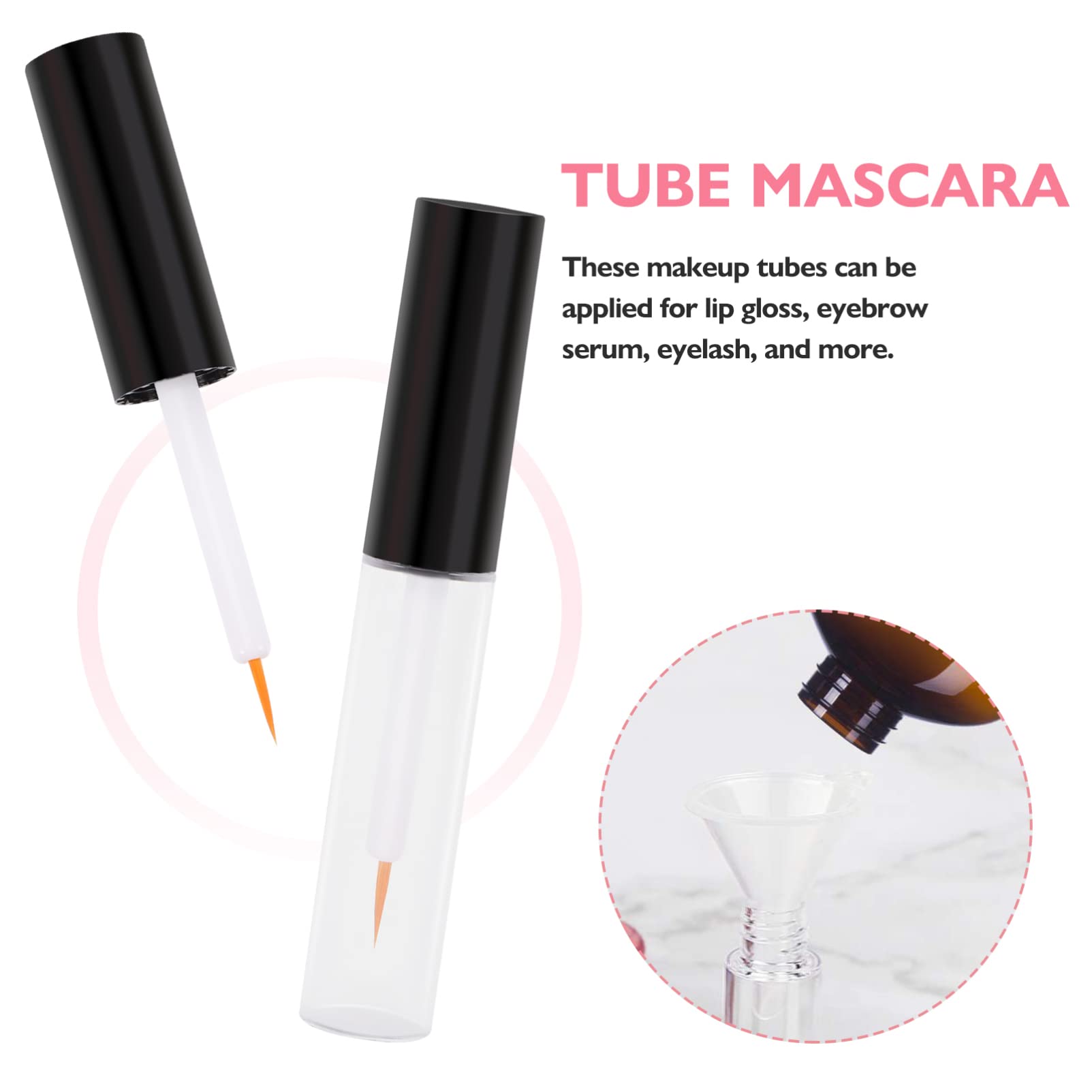 LALAFINA 12pcs Empty Lip Gloss Tubes with Lash & Eyebrow Brushes - Refillable Cosmetic Containers for DIY Lip Gloss, Eyeliner & Makeup - Perfect for Home, Salon & Travel Beauty Kits