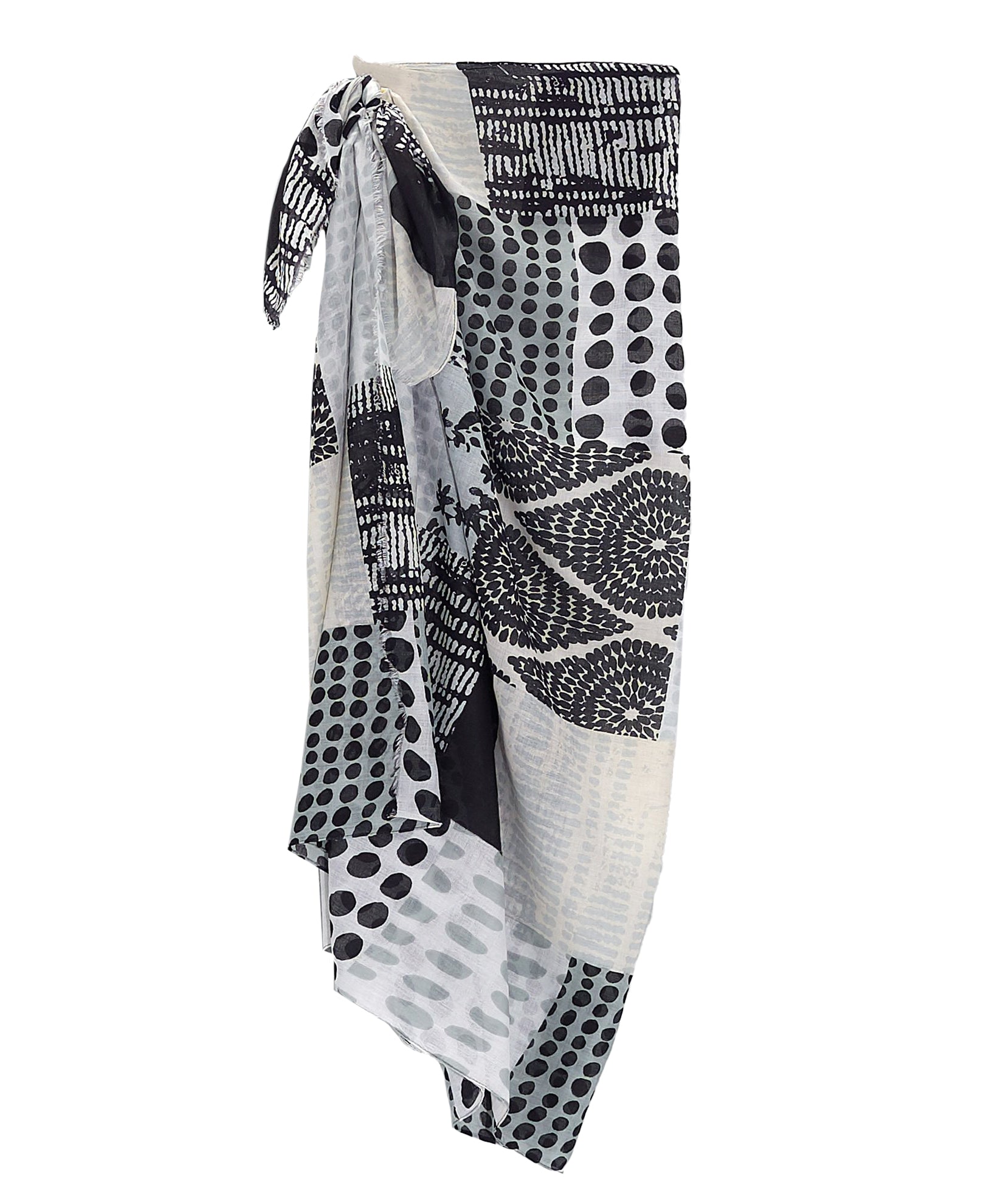 Stylish Patchwork Sarong Wrap - Boho Beach Cover-Up, Summer Skirt & Scarf - Perfect for Vacations, Poolside & Festivals