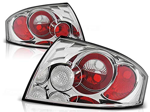 Audi TT 1999-2006 Rear Tail Light Assembly Pair - VR-1737 Chrome Tail Lamp Complete Set for Driver & Passenger Side | Perfect for Night Driving & Enhanced Safety