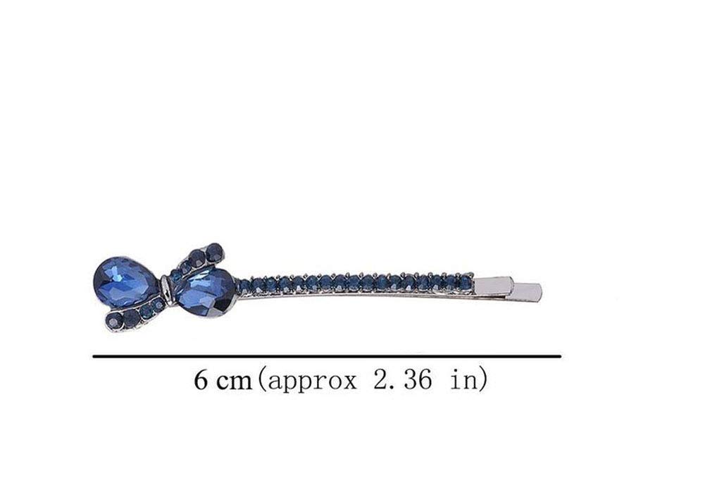6PCS Rhinestone Flower & Butterfly Hair Clips for Women - Crystal Bobby Pins & Side Clips Hair Accessories - Perfect for Weddings, Parties & Daily Styling (C#)