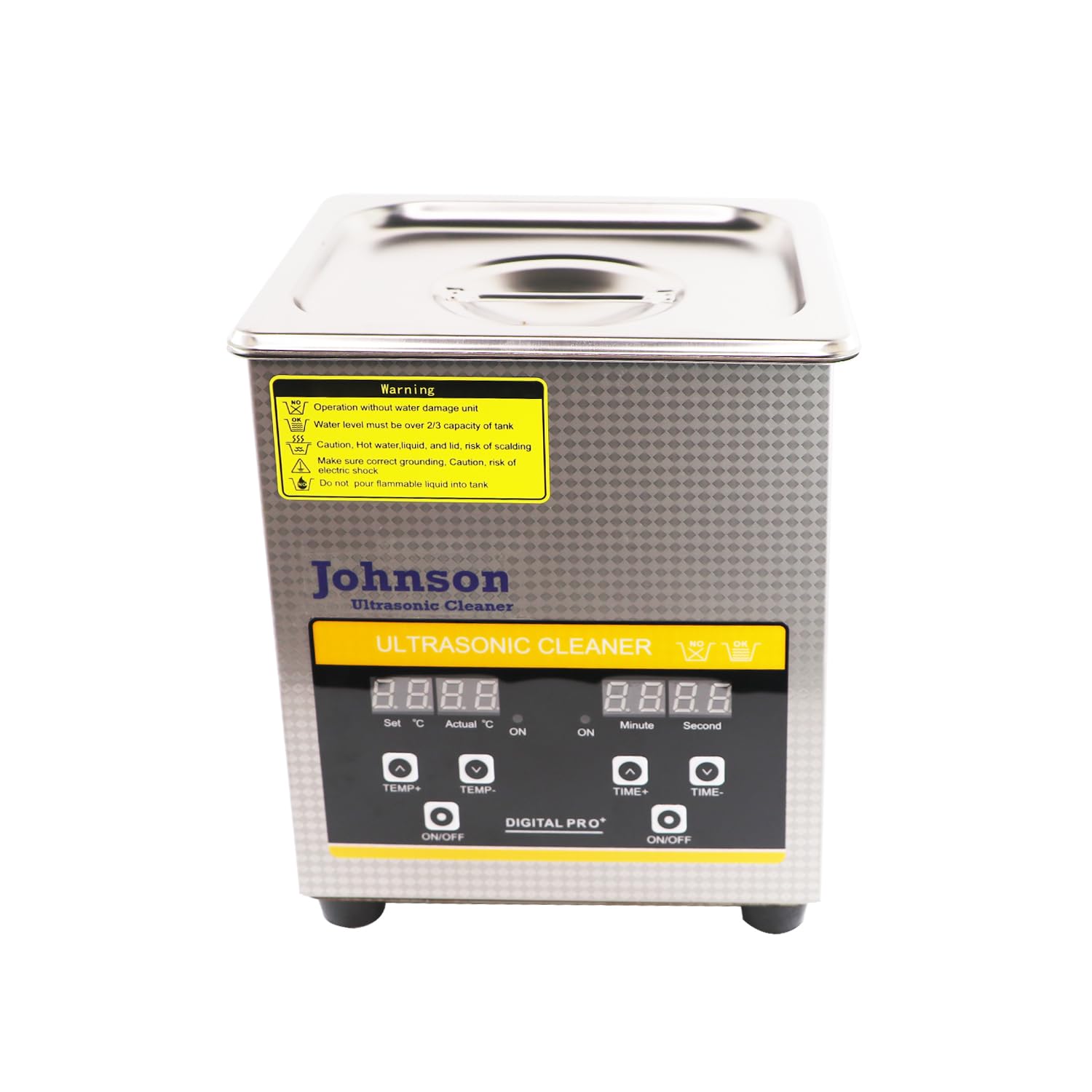 Johnson Professional 2L Ultrasonic Cleaner with Digital Timer & Heater - 40kHz Jewelry, Denture, Watch & Eyeglass Cleaner - Perfect for Home, Dental Clinics & Jewelry Stores