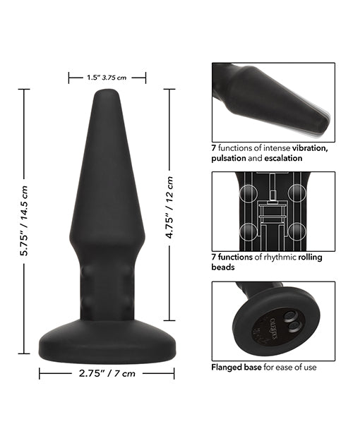 Rechargeable Silicone Anal Stimulator - Bionic Beaded Rimming Probe for Men & Women | Black | Adult Toy for Couples Play & Solo Pleasure