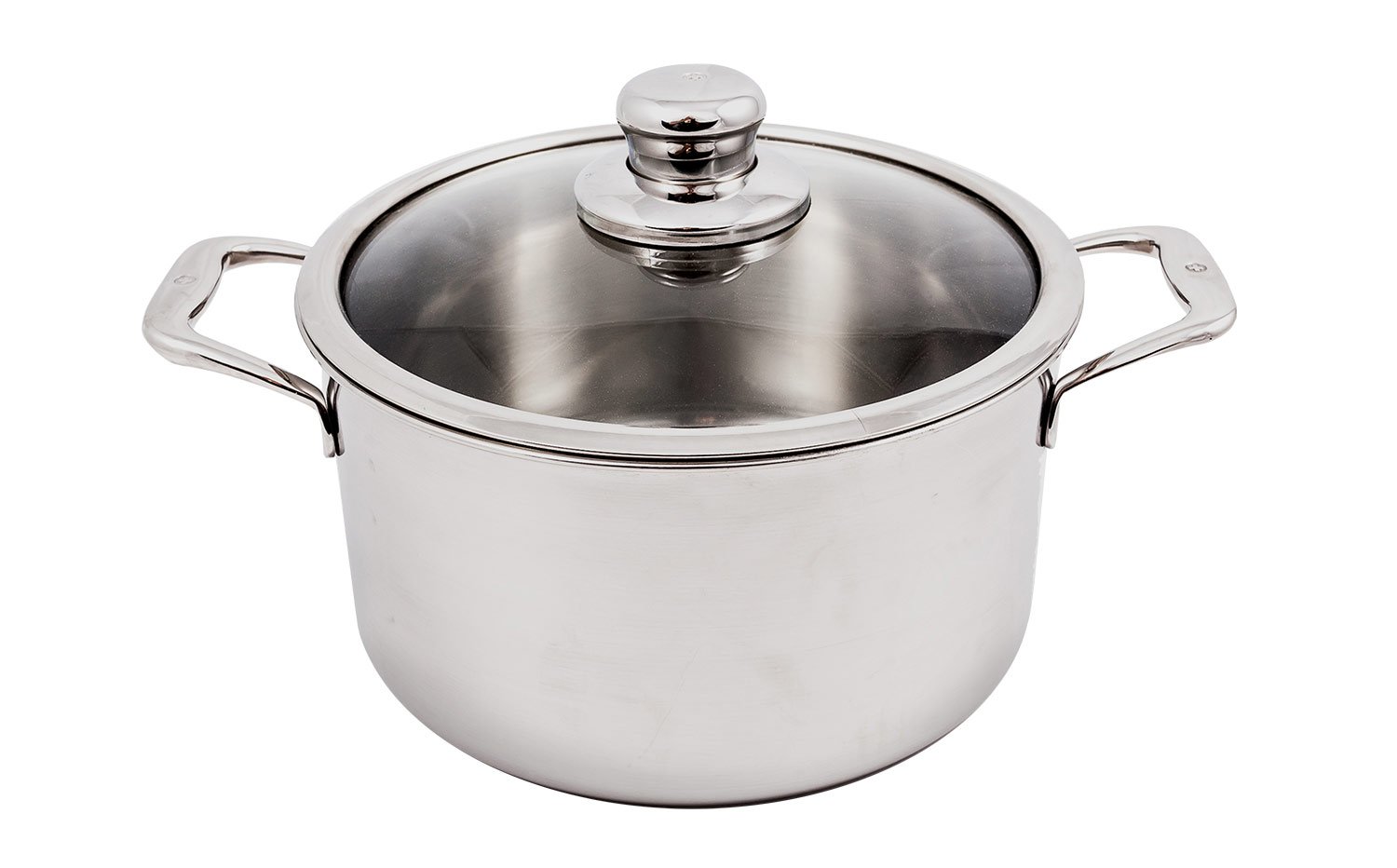 Premium Swiss Diamond 5-Ply Stainless Steel 6.7 Quart Dutch Oven with Lid - Induction Compatible Soup Pot (9.5 Inch), Satin Exterior Finish - Oven & Dishwasher Safe for Baking, Stewing & Slow Cooking