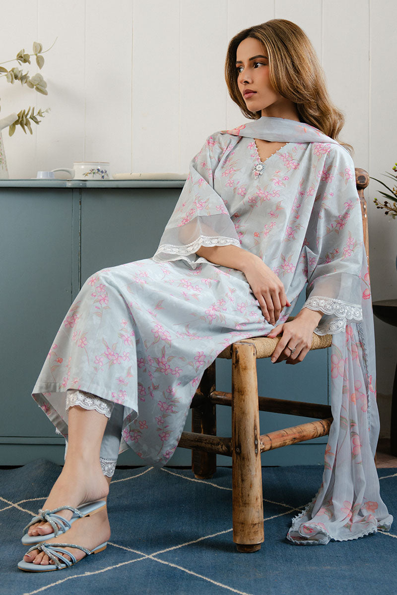 ICE DREAM 3-Piece Printed Lawn Suit for Women - Summer Casual Outfit for Parties, Weddings & Outdoor Events