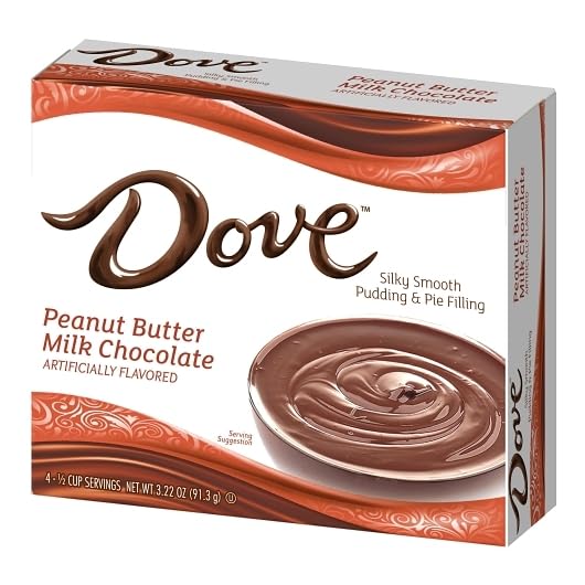 Dove Pudding Variety Pack of 4 - Peanut Butter Milk Chocolate, Dark Chocolate, Bourbon Vanilla Cream & Milk Chocolate | Indulgent Dessert Snacks for Parties, Gifts & Family Treats