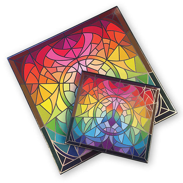 Stained Glass Magnetic Eyeshadow Palette Set - Standard & Mini Empty Makeup Palette for Travel & Professional Makeup Artists | Perfect for Organizing Eyeshadows, Blush & Makeup Essentials